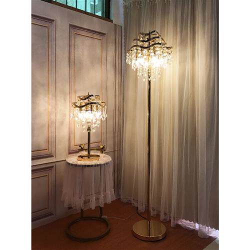 卧室水晶欧式轻奢落地灯浪漫雪花地灯客厅酒店商务礼品包装