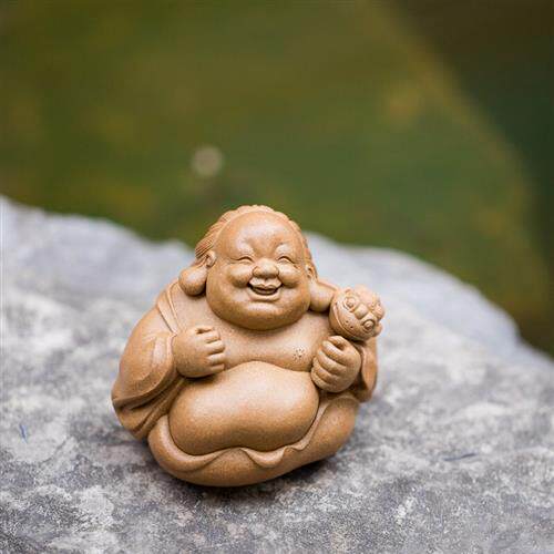 新寅陶艺宜兴紫砂雕塑茶宠李爱民爱民刘海金蟾黄段泥方向盘