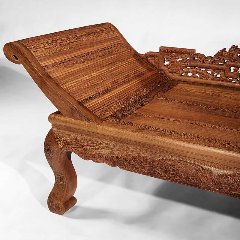 聚航中式贵妃椅全鸡翅实木家用贵妃躺椅红木贵妃榻客厅家具美人椅