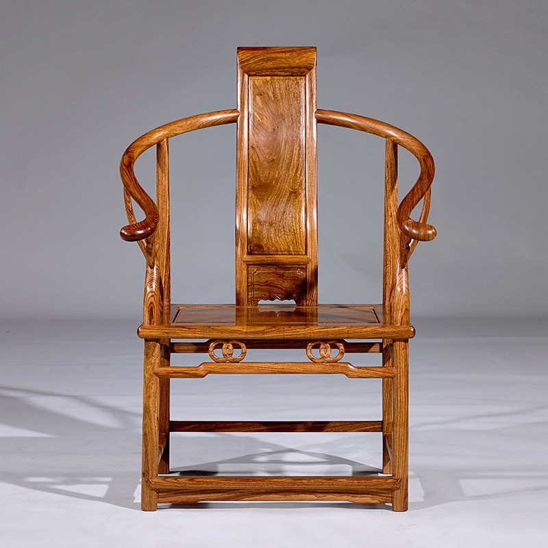 聚航红木家具刺猬紫檀卷书花梨仿古中式太师椅圈椅圈椅