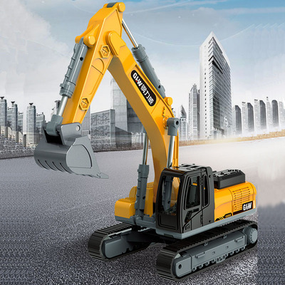 钢力威合金惯性工程车挖掘机勾机推土机铲车仿真模型男孩儿童玩具