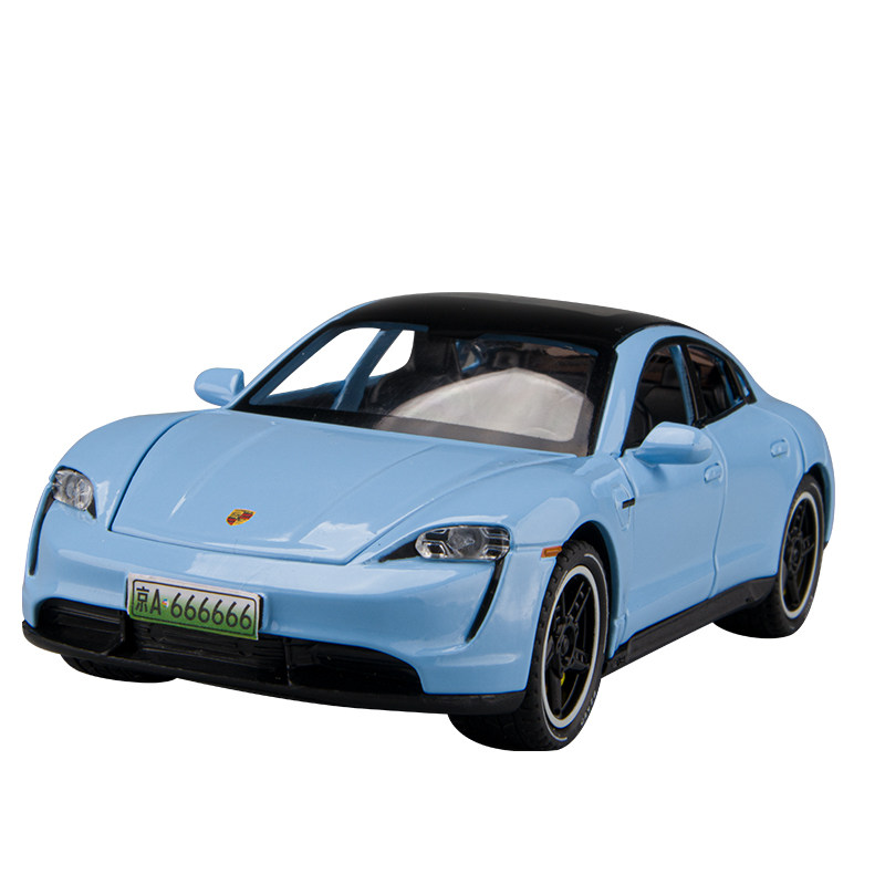 保时捷车模taycan汽车模型回力仿真跑车合金儿童儿童玩具合金车