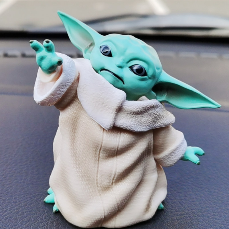 星球大战曼达洛人baby小尤达宝宝大师手办汽车摆件摆件