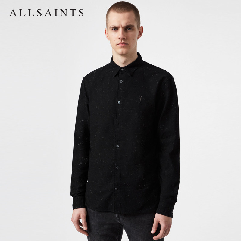 allsaints男士petrel衬衫春季官方新款时尚修身长袖衬衫