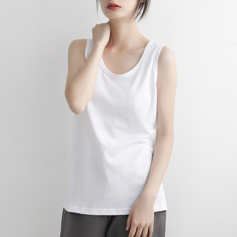 背心纯棉汗衫白背心基础无袖白色全棉宽松夏季背心吊带