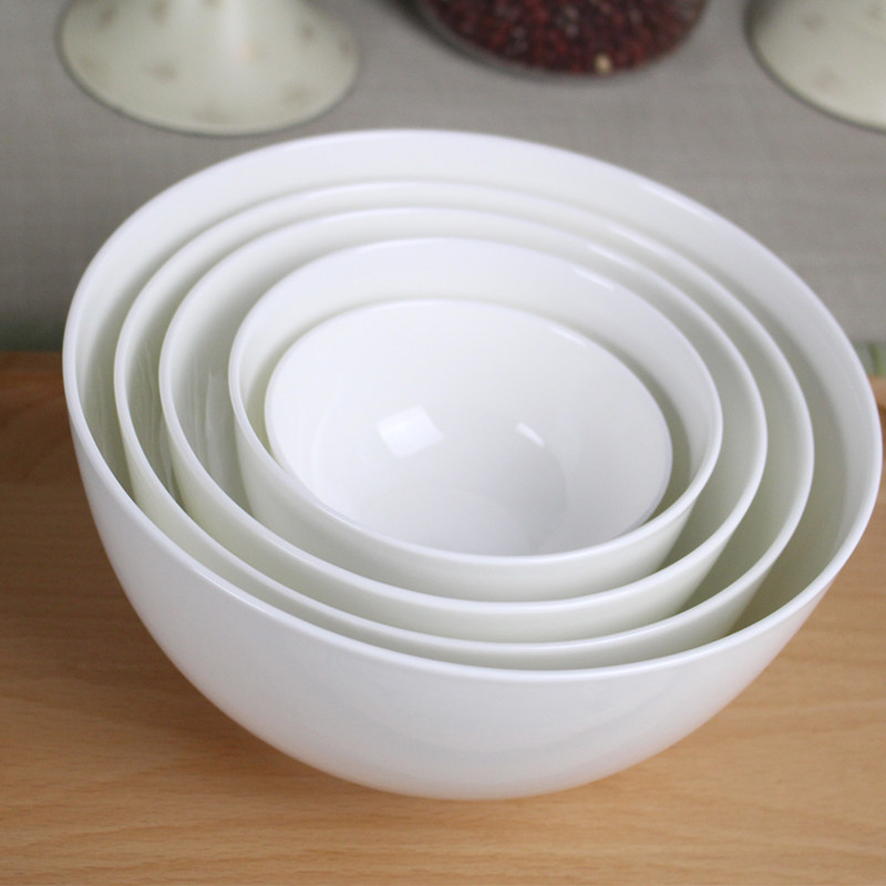 骨瓷碗米饭碗面碗家用汤碗陶瓷简约大小碗纯白色创意瓷碗餐具奥碗