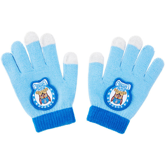 Wangwang team children's gloves winter new boys finger sleeve warm autumn and winter windproof wool baby five finger gloves Wangwang team children's gloves winter new boys finger sleeve warm autumn and winter windproof wool baby five finger gloves
