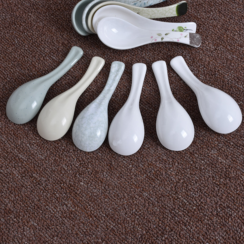 仿瓷密胺勺子塑料汤勺饭勺粥勺甜品汤匙短柄叉