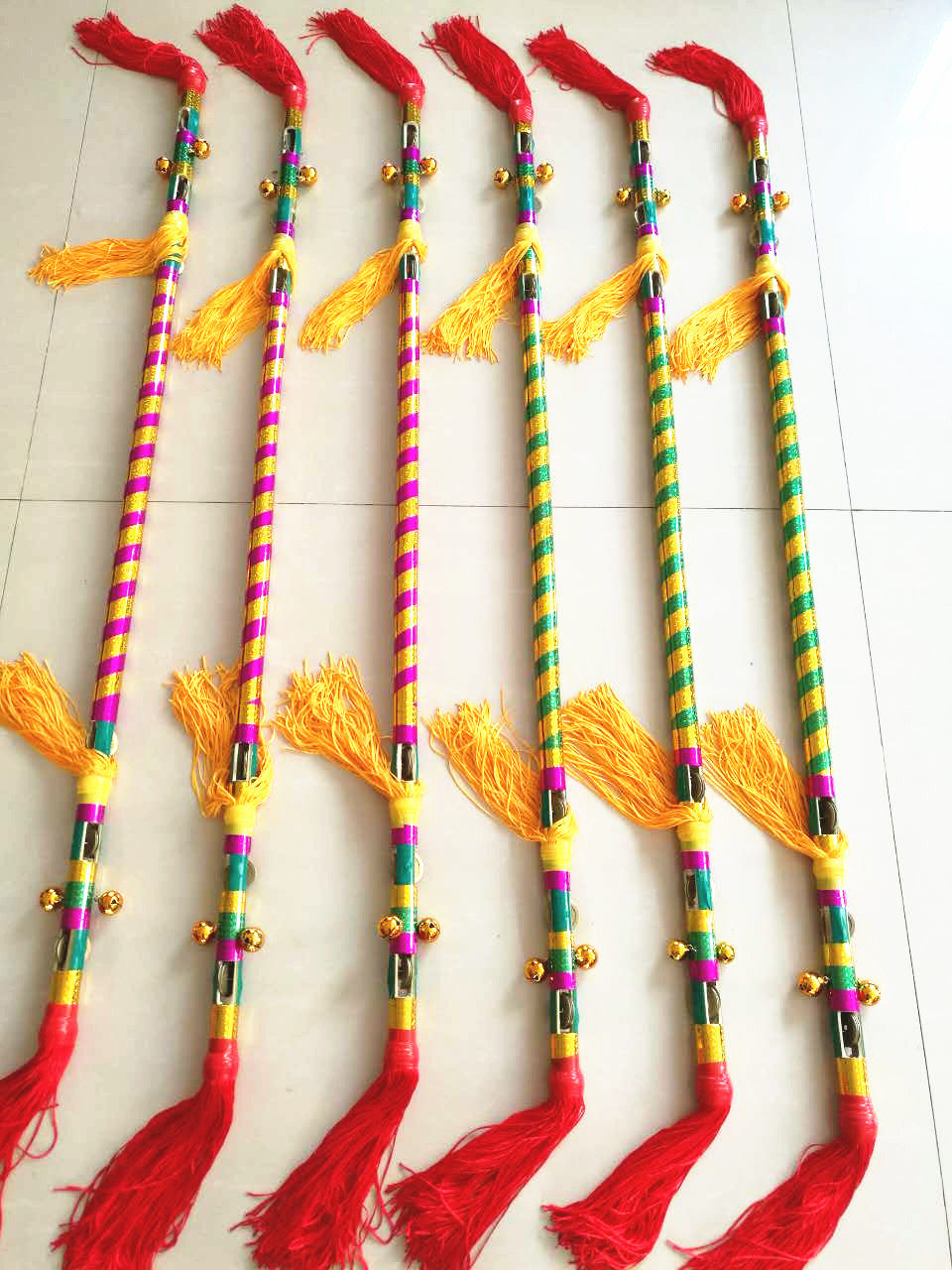 包邮打钱杆连响花棍莲湘舞霸王鞭金钱棍铜钱杆莲厢运动