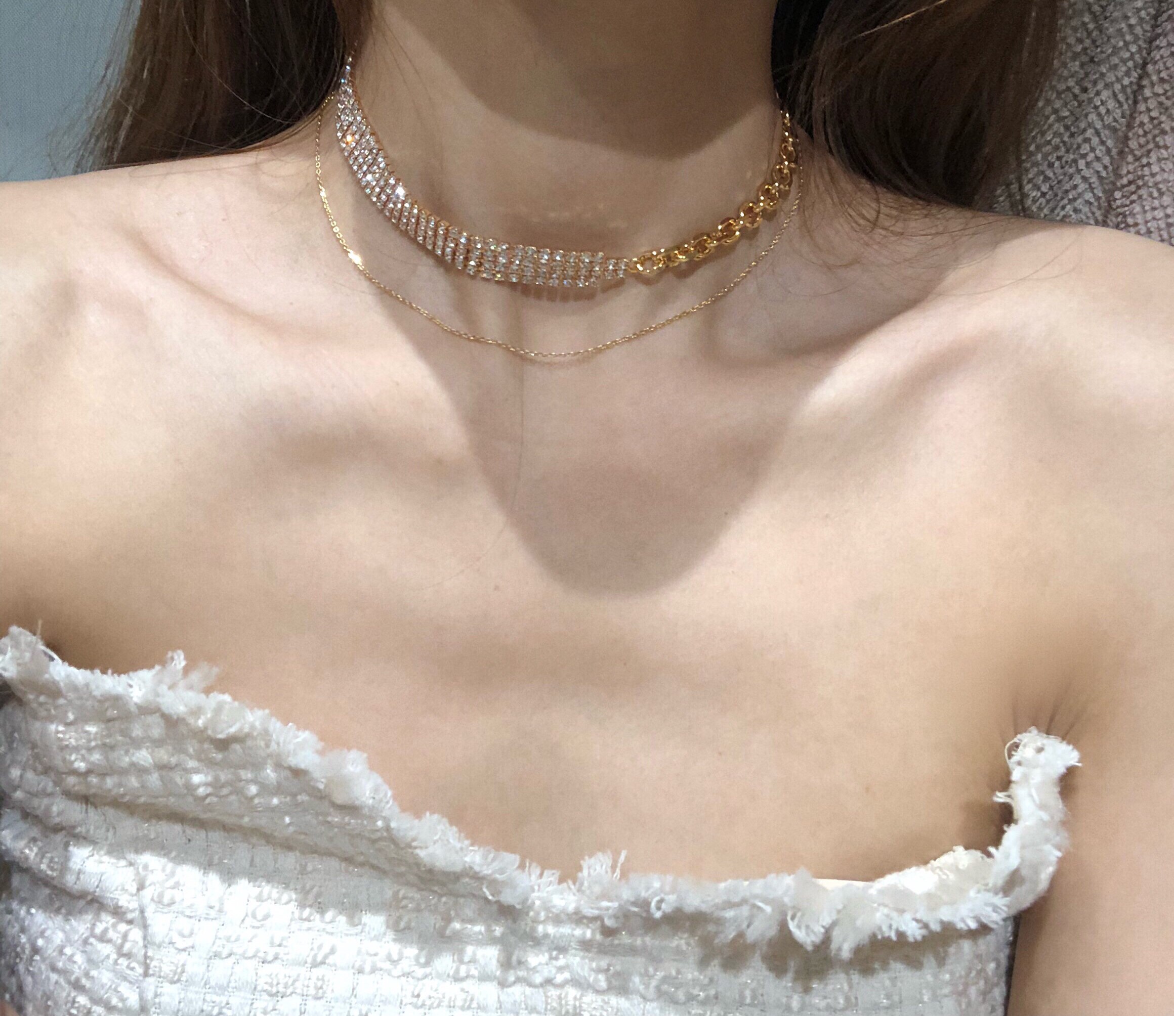 短款项链链金choker网红欧美造型金欧美18k链条项链