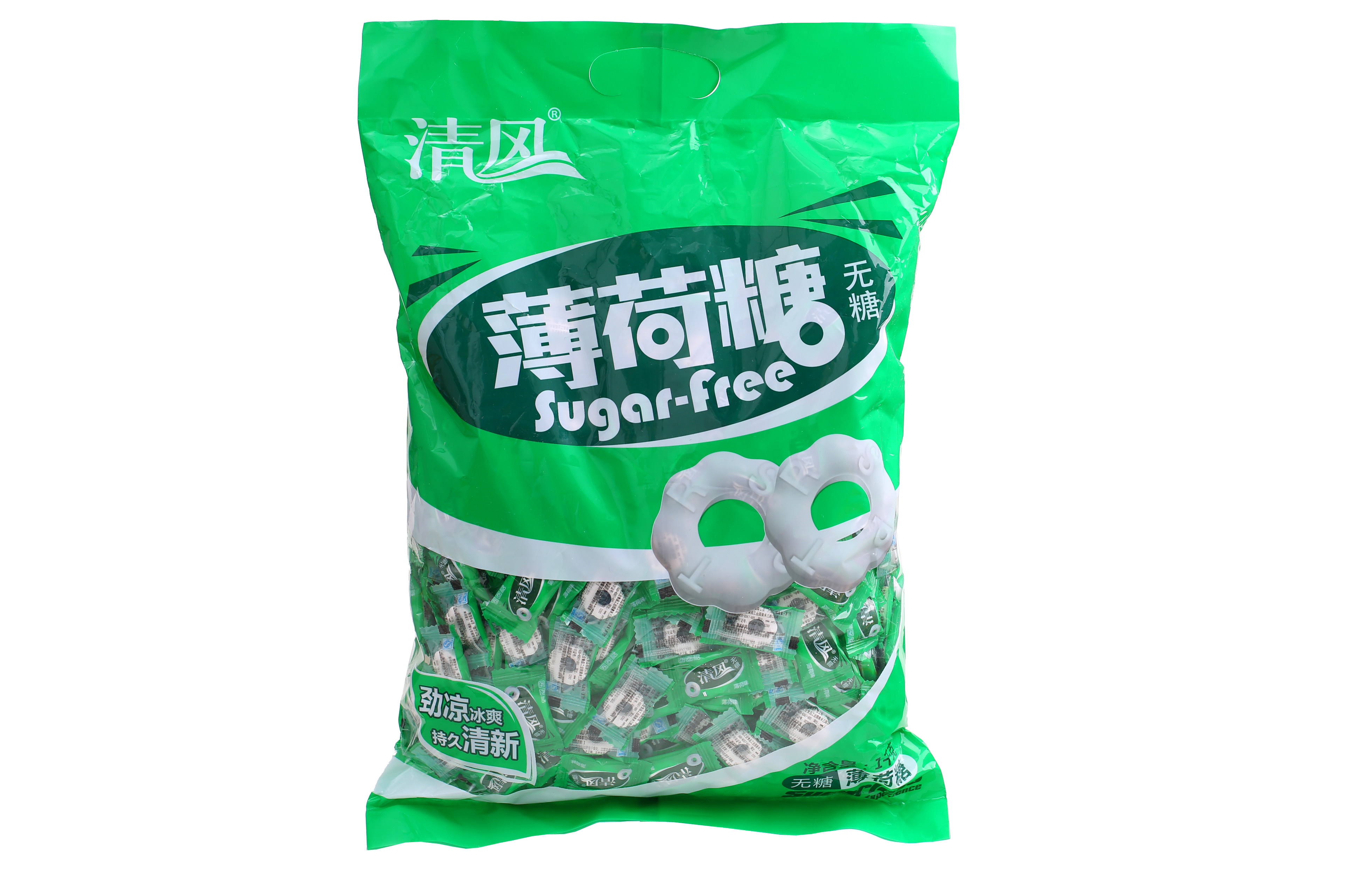 清风无糖薄荷5斤2500g清凉散装老式强劲有个糖果