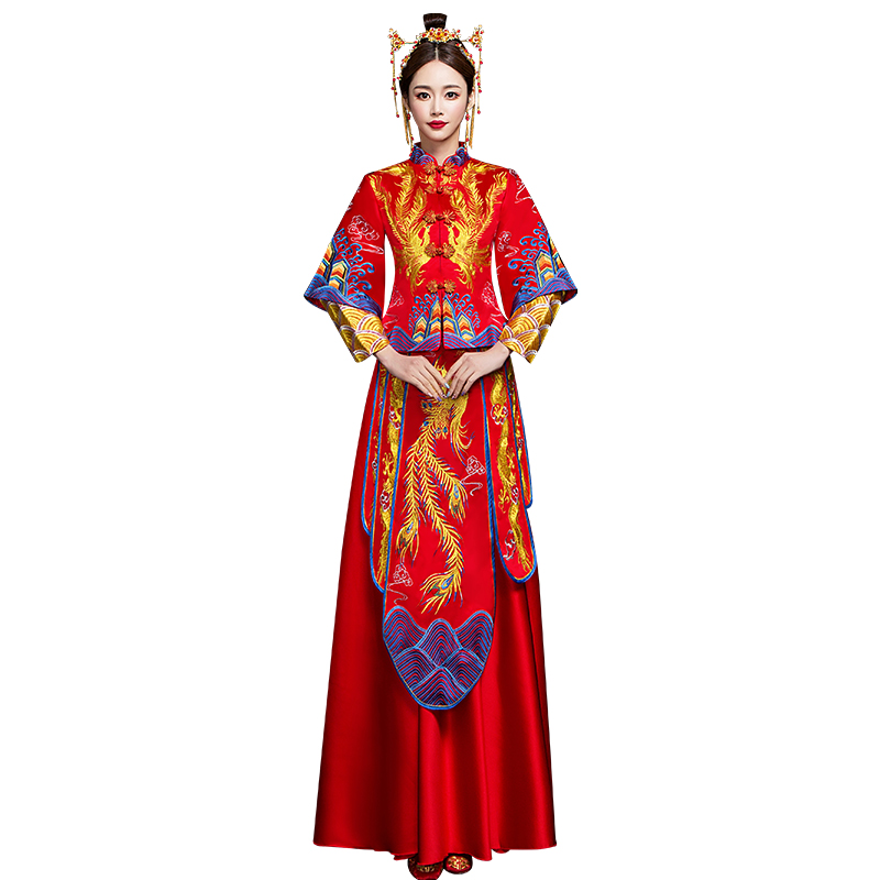 秀禾服新娘2020新款龙凤褂中式嫁衣凤冠霞帔结婚古装