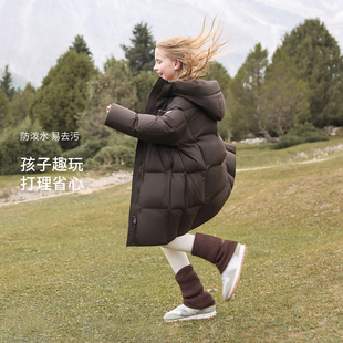 坦博尔25冬季新款儿童羽绒服长款男女童加厚保暖舒适百搭可爱外套