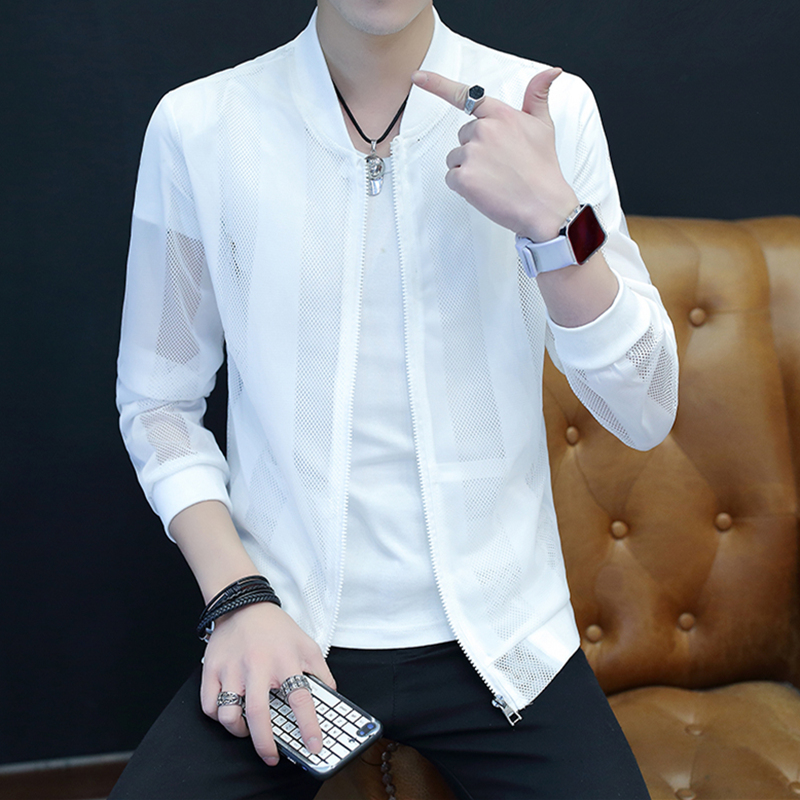 夏季男士外套钓鱼防晒衣超薄透气防晒服冰丝薄款韩版潮流帅气夹克