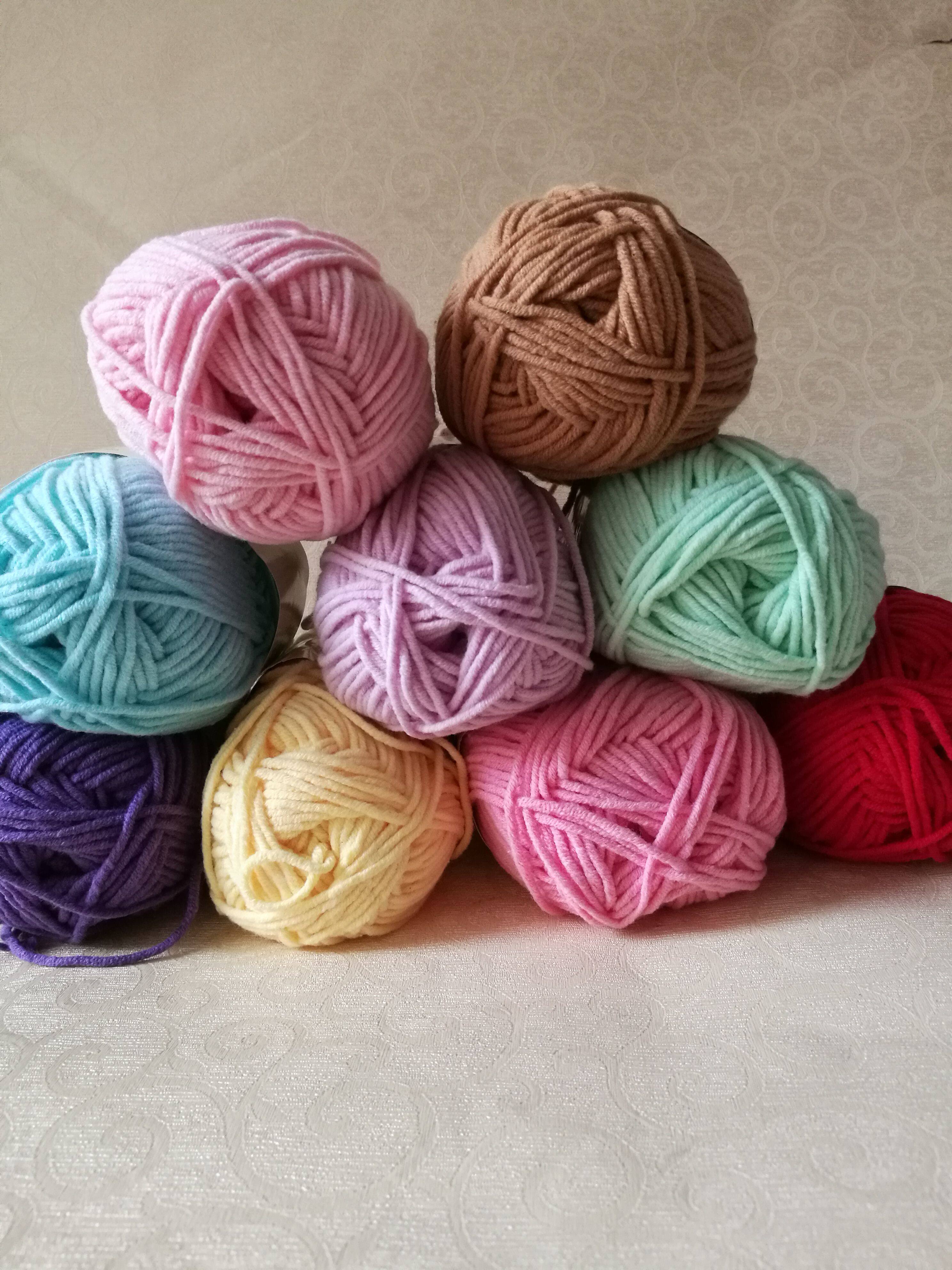 宝宝毛线牛奶棉毛线中粗毛线手工diy玩偶线钩织宝宝鞋子毛线—毛线