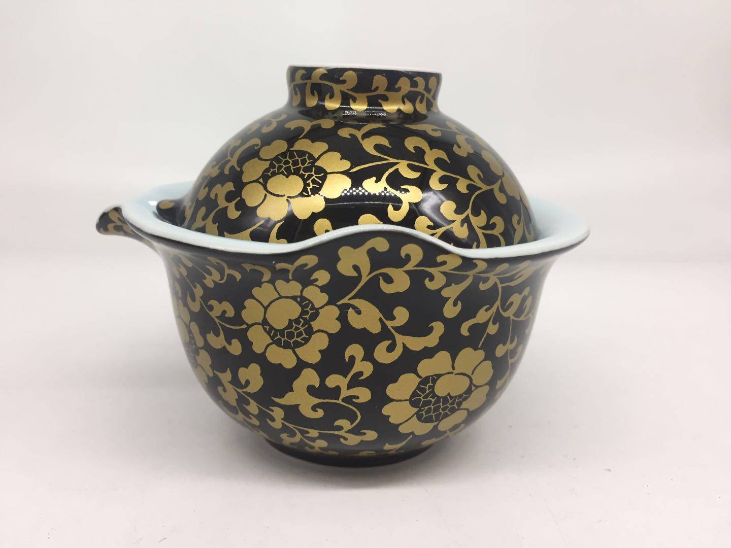 台湾青花小号大小金花牡丹建窑金龙黄金龙配件盖碗