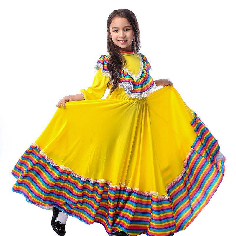 欧洲西班牙特色风格传统民族服饰儿童小女孩cos衣服民族服装