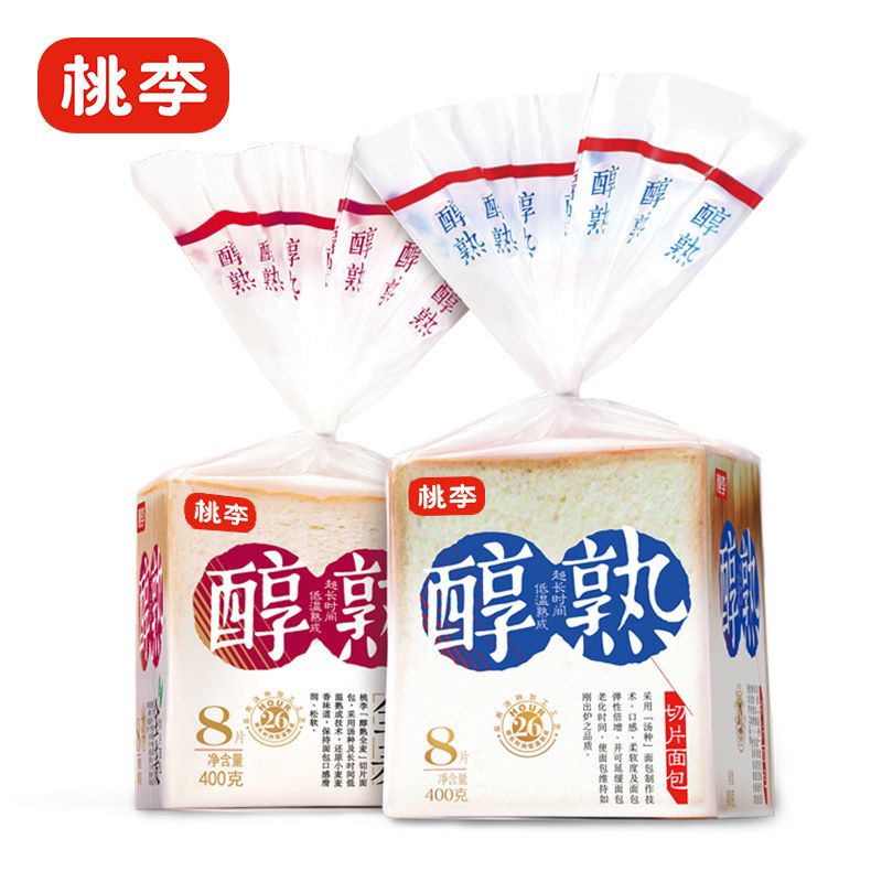 切片面包桃李醇熟800g全麦早餐学生食品网红传统西式糕点