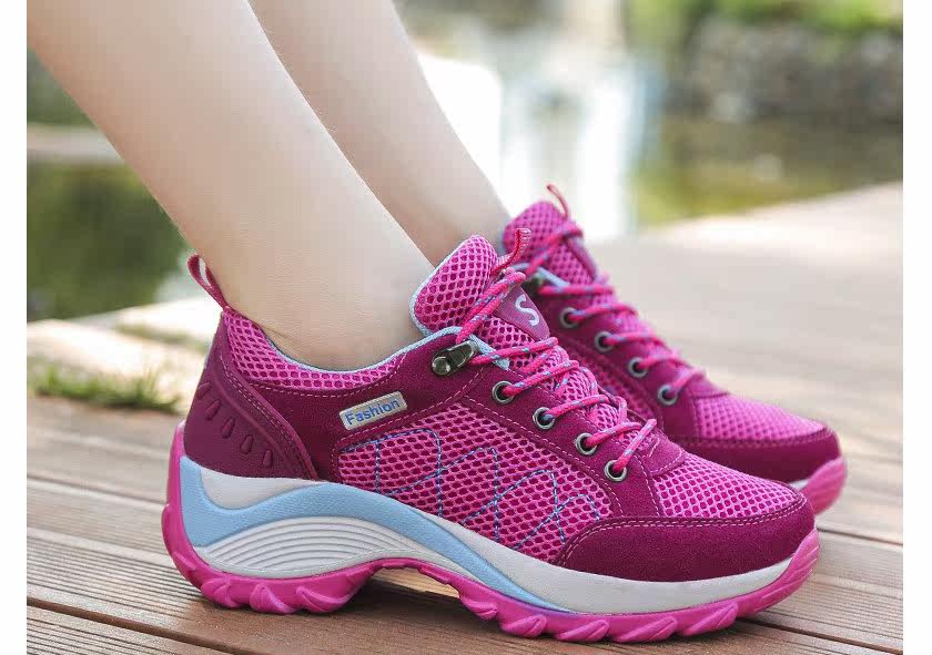 登山女鞋运动鞋防滑耐磨旅游徒步透气休闲气垫登山鞋