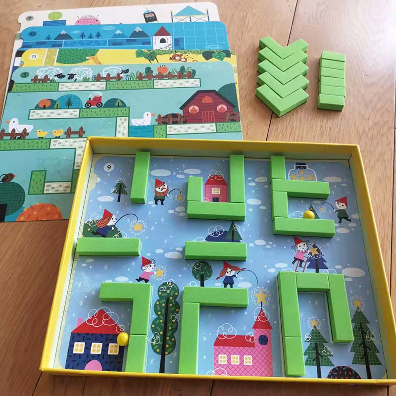 美乐儿童3d立体迷宫玩具益智磁力走珠专注儿童桌面游戏类