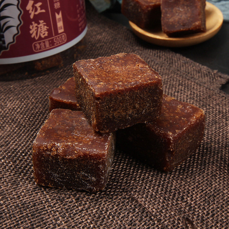 云南红糖500g大姨妈土红糖手工老红糖纯正方块红糖月子黑糖块罐装