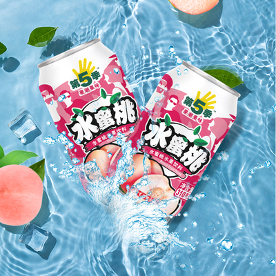 健力宝水蜜桃口味水果饮料310ml24罐整箱果味