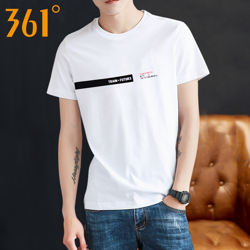 361 Short Sleeve T-shirt Men's 2020 Summer Round Neck Loose Short Sleeve Sports T-shirt Cotton Breathable Casual Half Sleeve