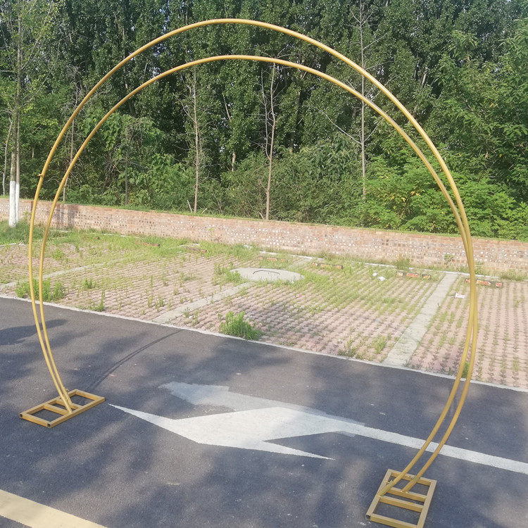 拱门婚庆铁艺架子婚礼金色半圆形单拱门