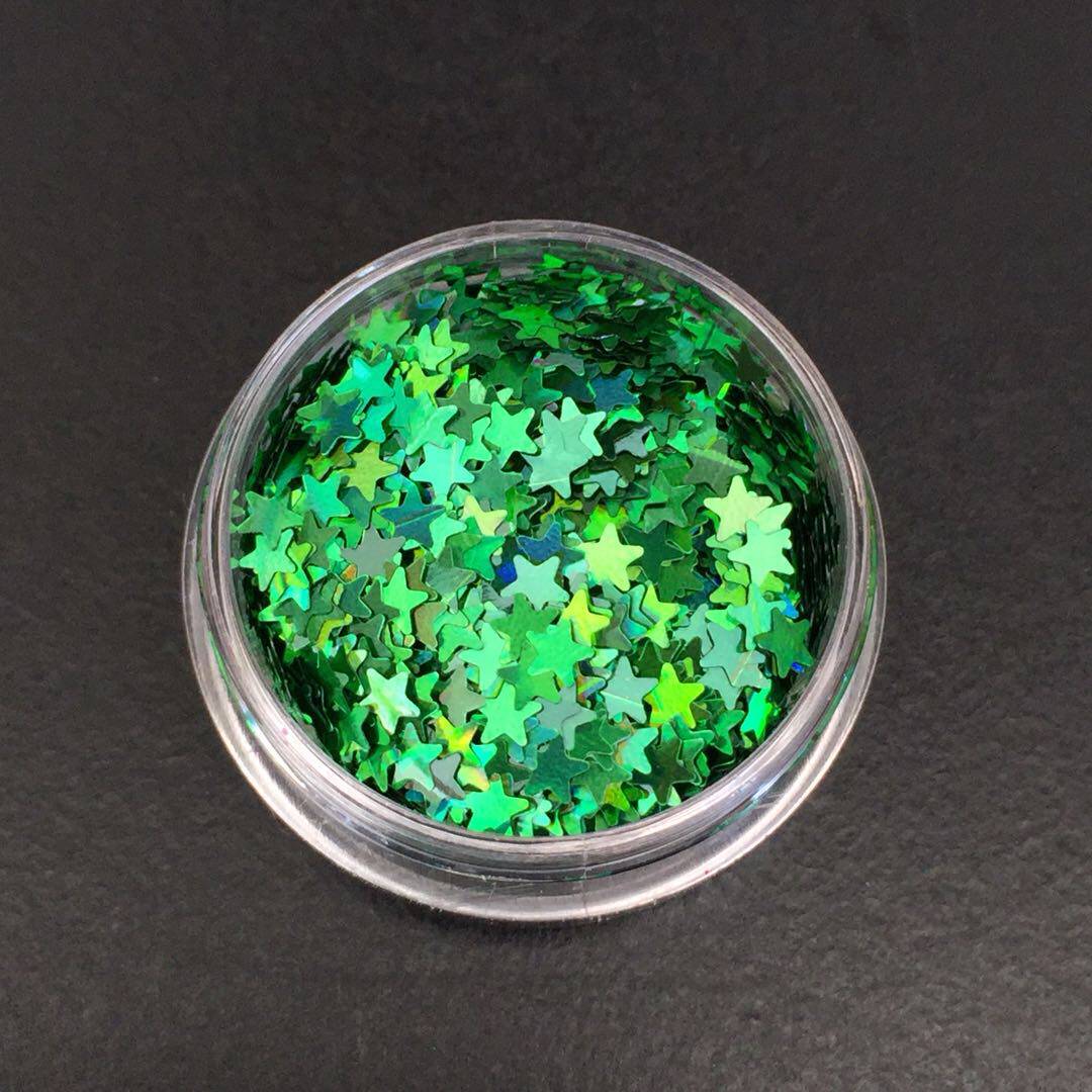 3mm镭射亮片diy七彩闪光片金色闪粉银色五角星星美甲贴片12瓶包邮
