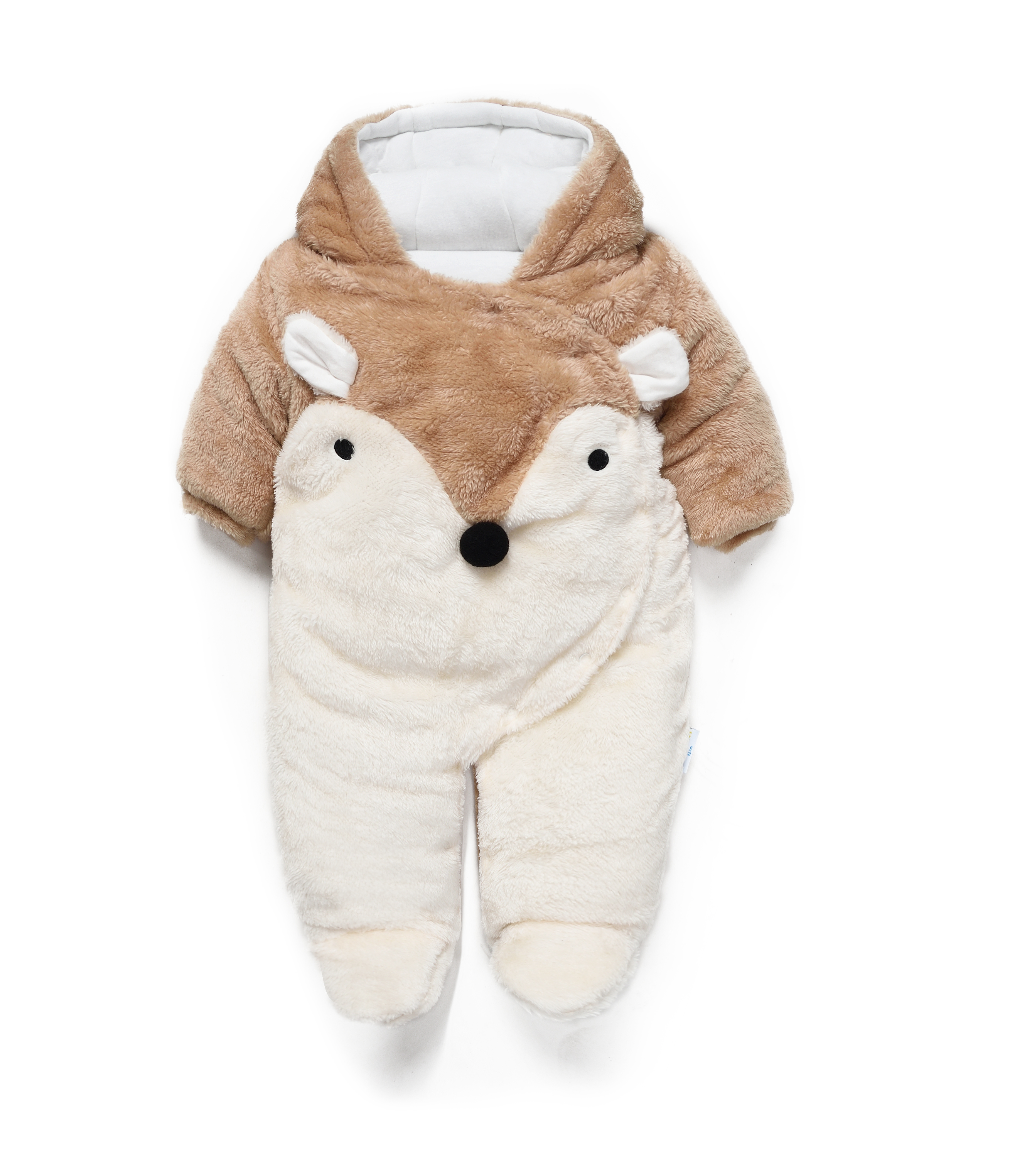 女宝宝夹棉连体衣外出加厚初生婴儿棉服秋冬季保暖衣服爬爬服包脚