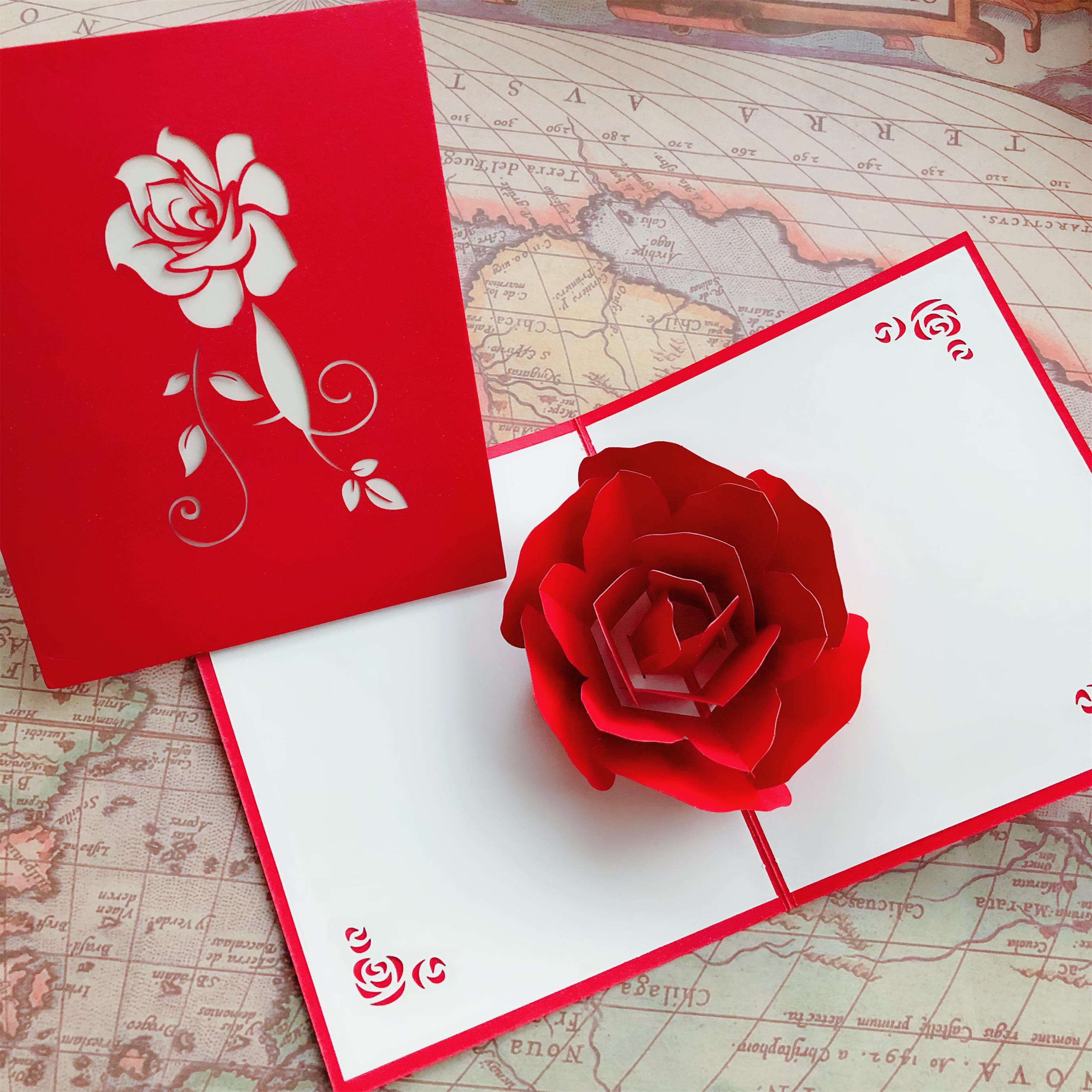 生日贺卡圣诞节贺卡情人节新年生日礼物立体创意表白代写贺卡手写