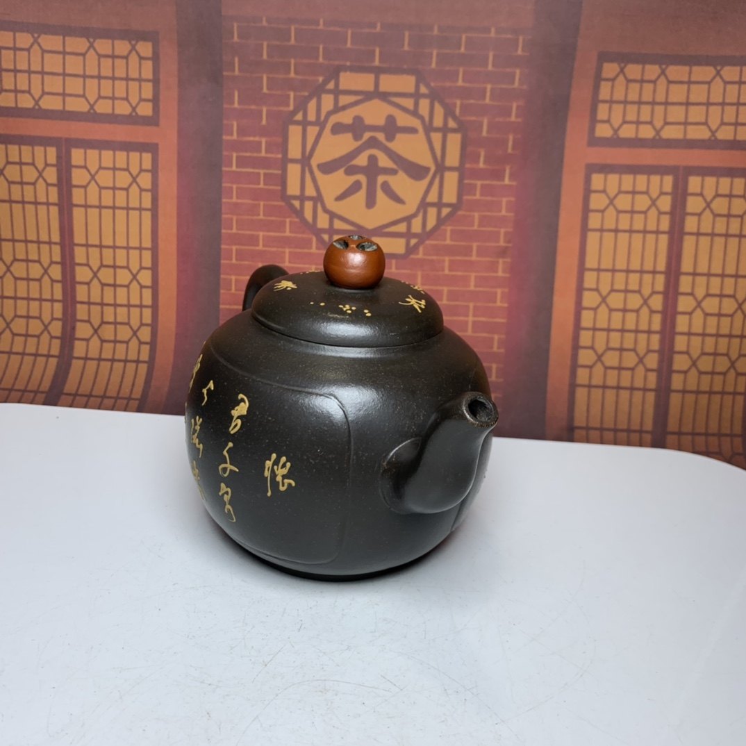 鸿运当头茶壶顾景舟紫砂壶黑金刚壶艺泰斗壶艺泰斗茶壶