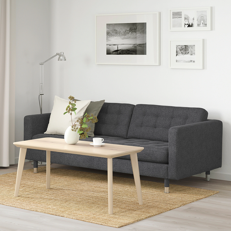 温馨宜家ikea兰德克纳三人沙发沙发床布艺沙发客厅家具配备包邮