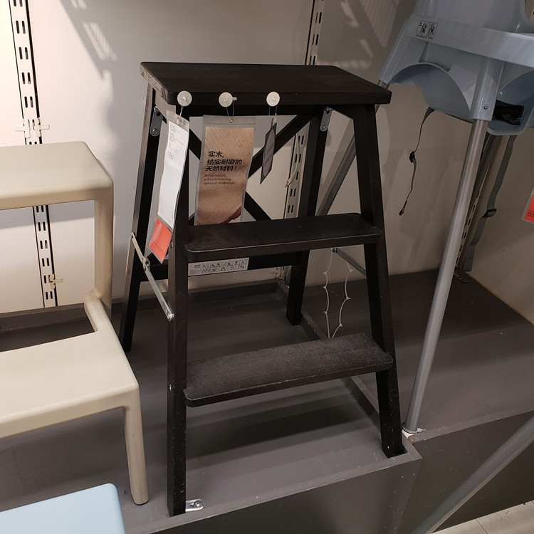 梯子温馨宜家ikea贝卡卡姆三步家用折叠实木家用梯