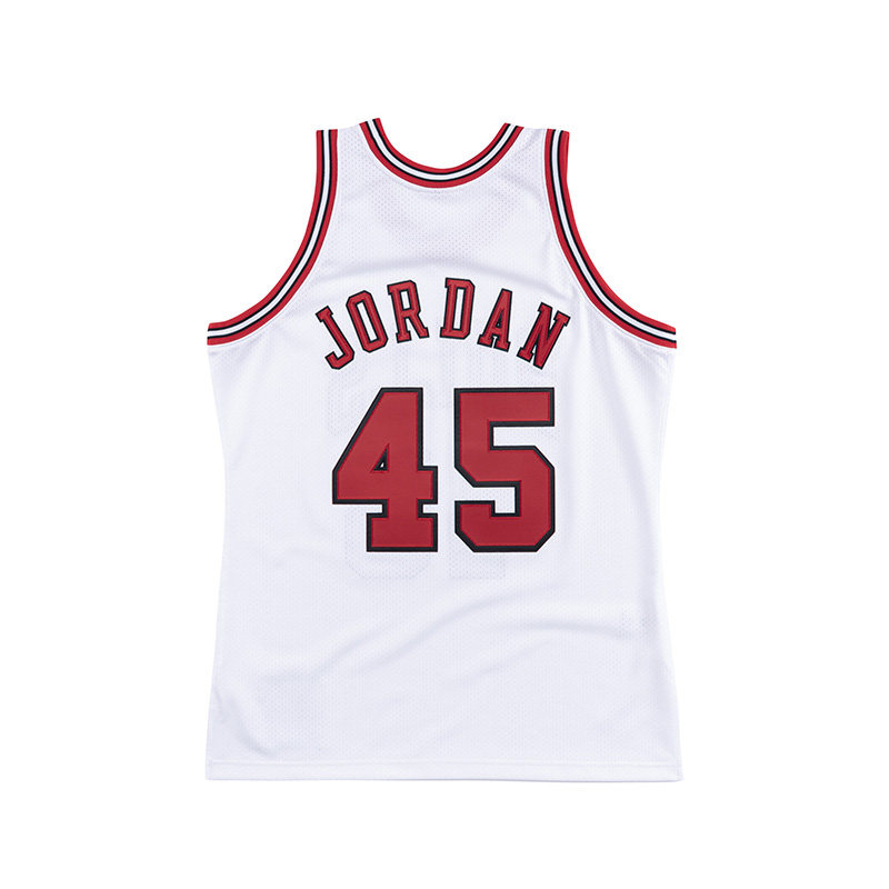 mitchellness mn乔丹94-95年公牛au复古45号球衣篮球服刺绣背心