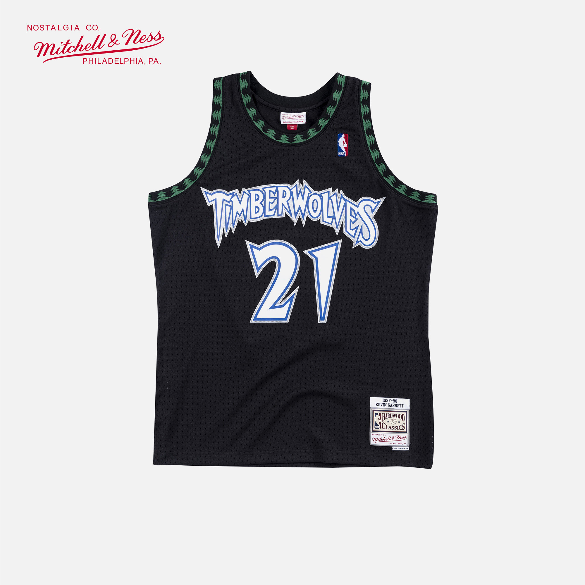 mitchellnessmn马布里9798年森林狼sw潮流复古球衣篮球服