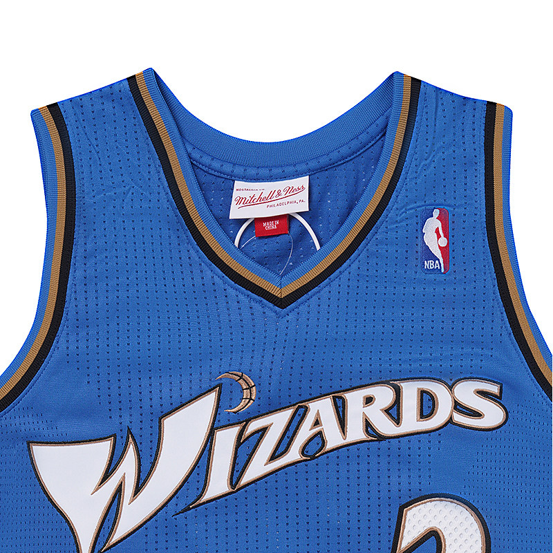mitchellnessmn奇才队沃尔复古球衣篮球服