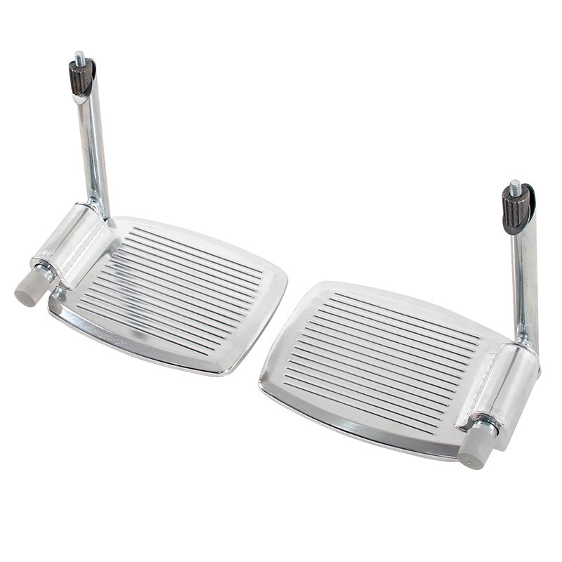 轮椅脚踏板配件通用用带杆子铝合金脚蹬加厚塑料手动轮椅