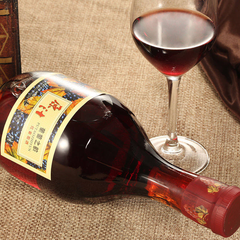 白洋河聚会不酸低度红酒全汁甜酒国产1l之韵甜型葡萄酒(含贵腐