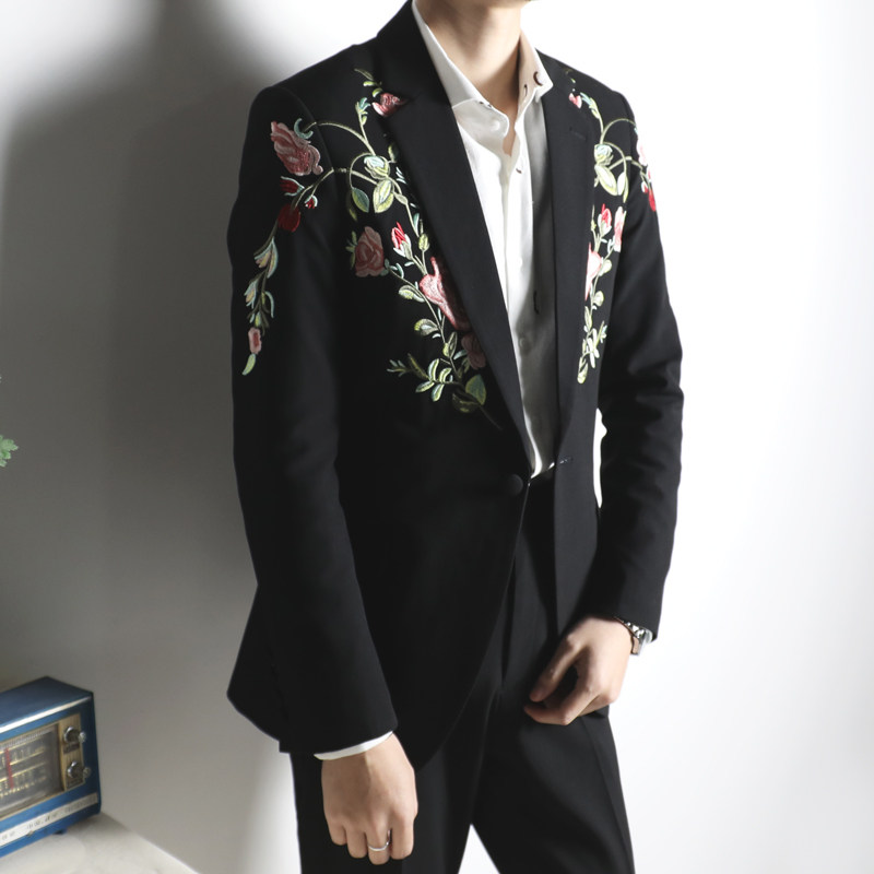 刺绣西装多选欧美精美植物花卉绣花西服重工西服