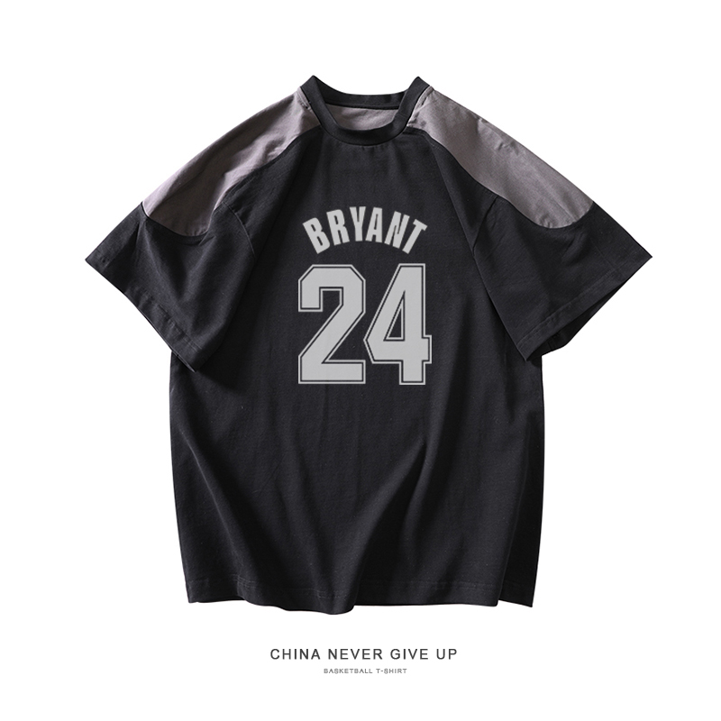 2021夏季短袖T恤男潮牌ins潮流运动风湖人队科比詹姆斯篮球训练服