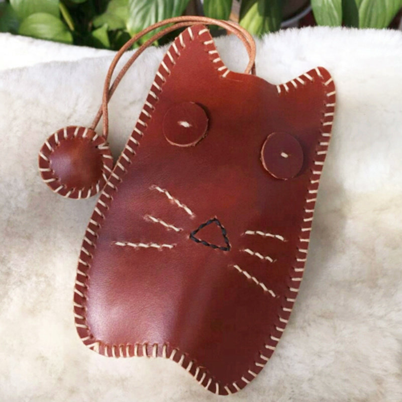 钥匙包牛皮家用皮具手工diy头层材料包牛皮卡通缝纫diy材料套装