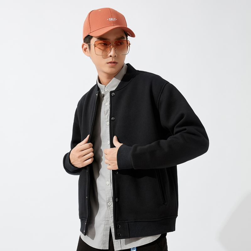 ins男外套潮夹克韩版潮流港风秋冬情侣棒球服男加绒学院风 大码男