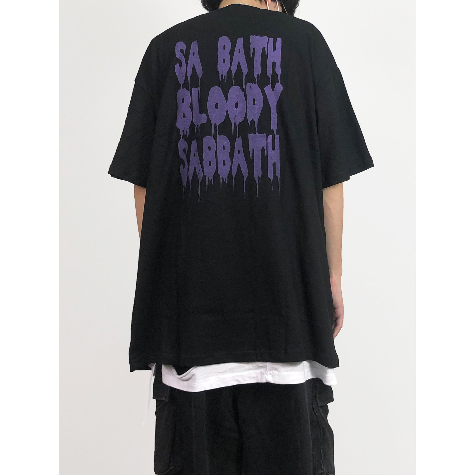 blacksabbathtee摇滚乐队黑色安息主题短袖oversize暗黑t恤