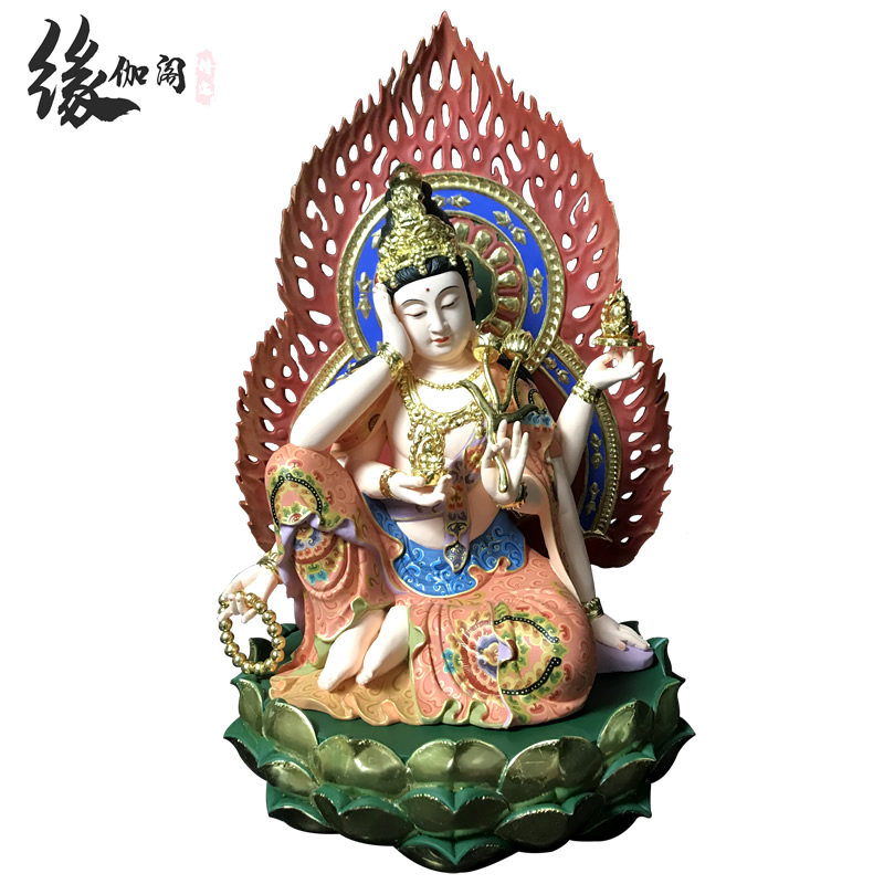 密宗如意观音菩萨真身尊者六臂持宝金刚佛像木雕