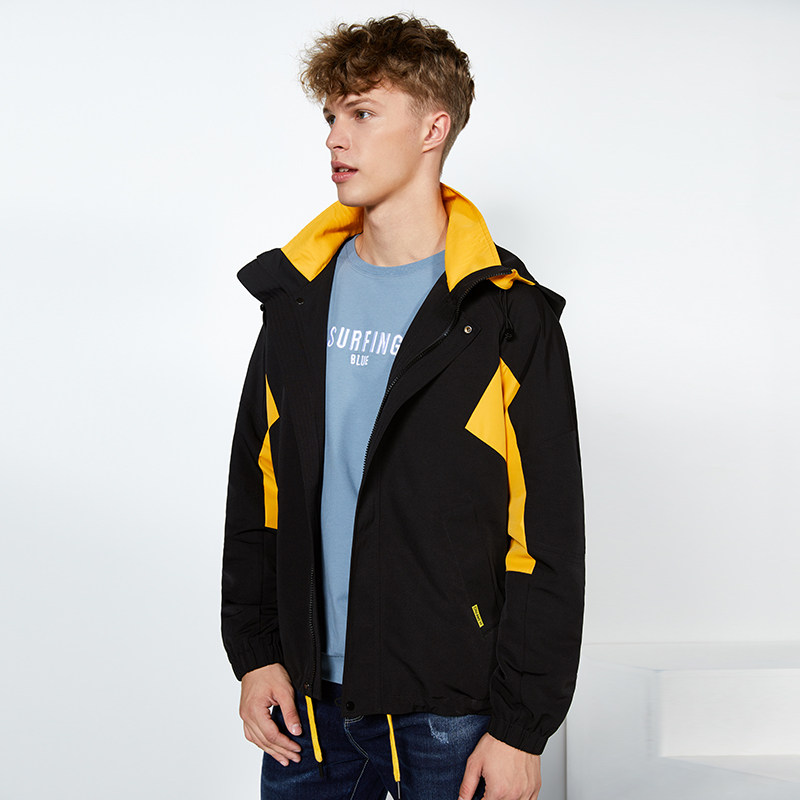 快鱼美式工装外套男款2018新款夹克男潮牌男生秋季上衣运动休闲服