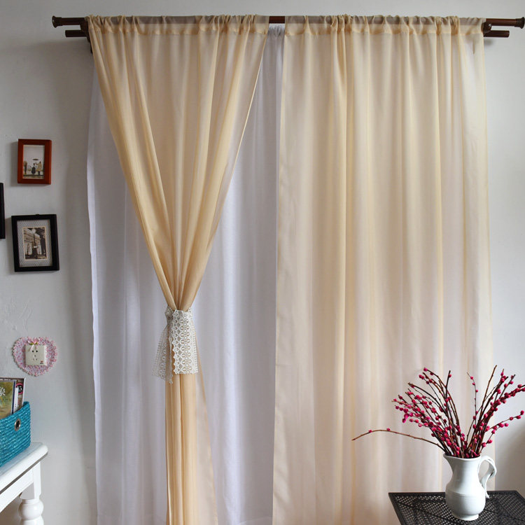 甩卖促销外贸出口欧式经典纯色透光穿杆成品窗帘成品窗帘