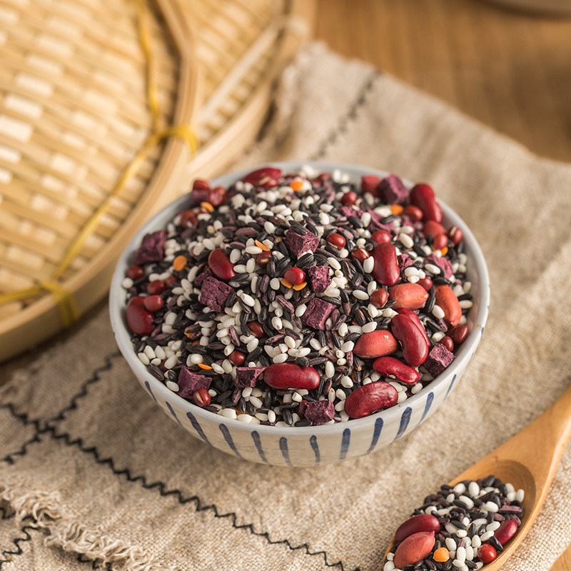 辉业紫薯黑米粥1kg八宝粥原材料五谷杂粮组合早餐粥紫米