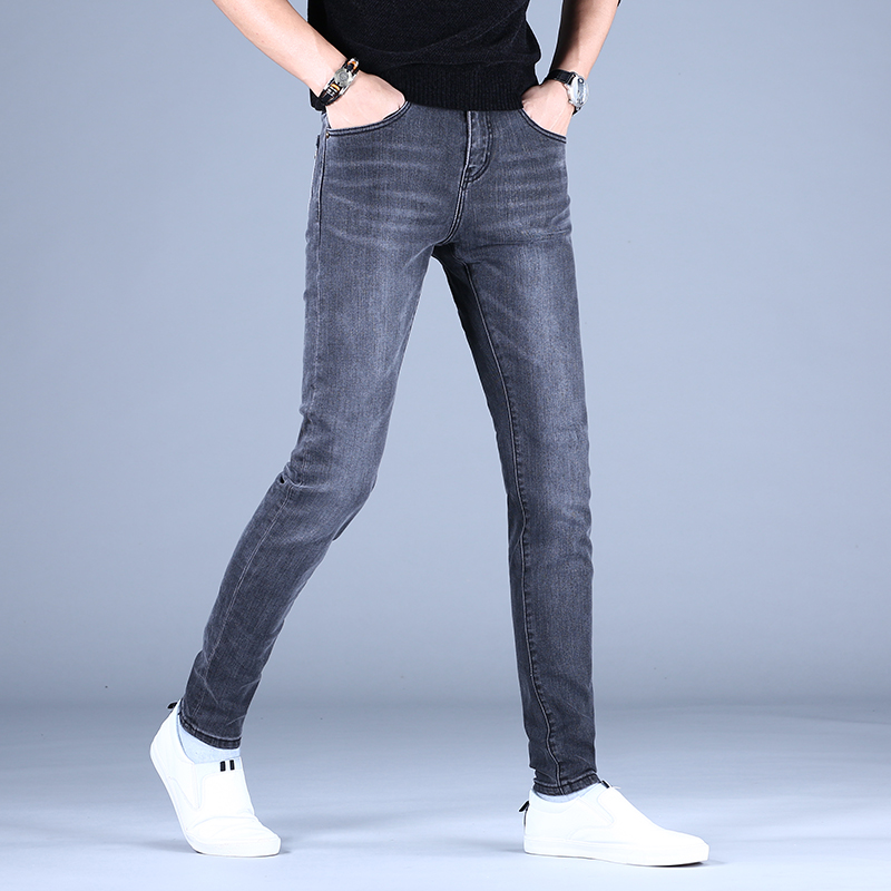牛仔裤男潮牌修身小脚潮流韩版弹力春秋男士牛仔长裤男2022年新款