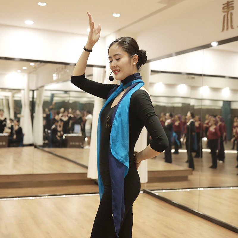 邱凌老师同款 女现代舞蹈练功服上衣连体服 形体礼仪训练服套装 - 爱